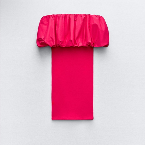 ZARA- Off the shoulder Red Top/Dress Size S- NWT - Picture 4 of 6